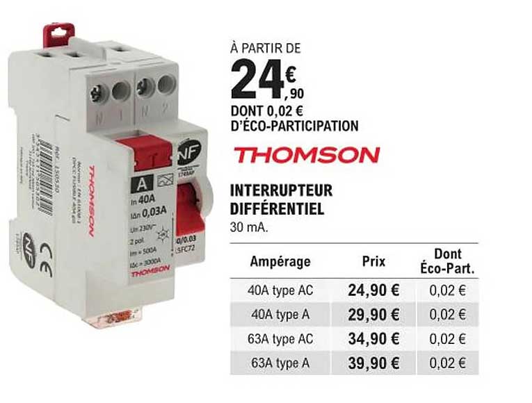 interrupteur différentiel thomson