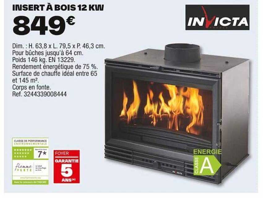 invicta insert à bois 12kw