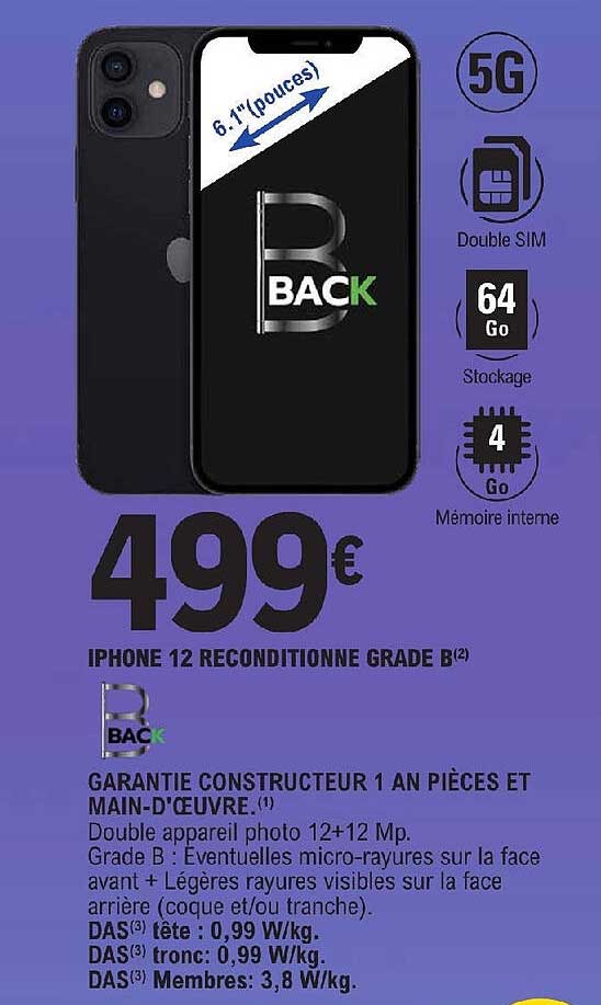 iPhone 12 reconditionné grade b