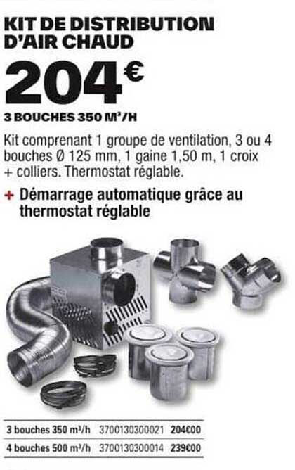 kit de distribution d'air chaud