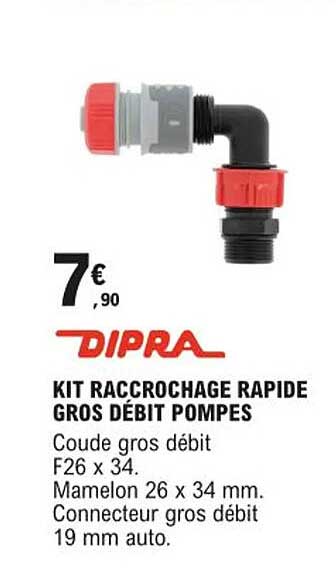 kit raccrochage rapide gros débit pompes dipra