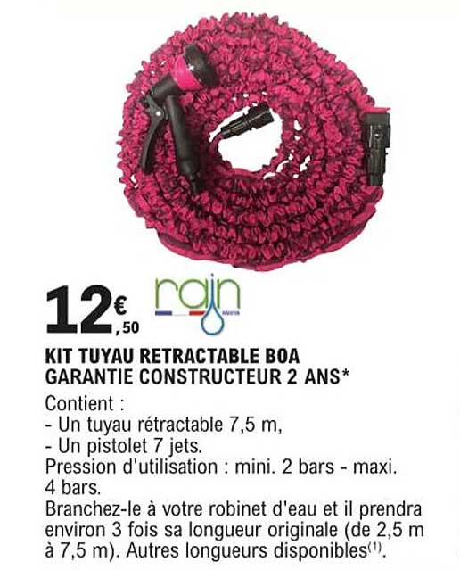 kit tuyau rétractable boa rain
