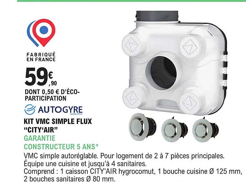 kit vmc simple flux "city'air" autogyre