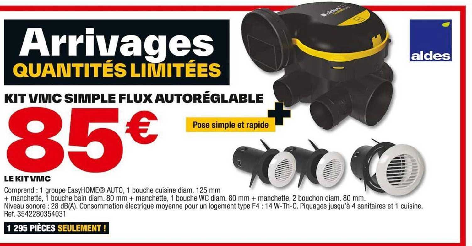 kit vmc simple flux autoréglable aldes