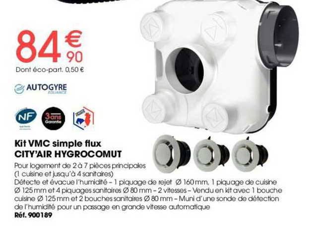 kit vmc simple flux city'air hygrocomut