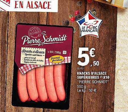 knacks d'alsace supérieures x10 "pierre schmidt"