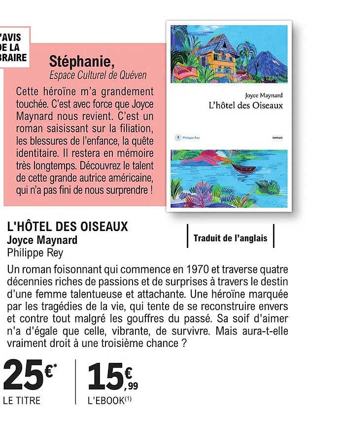 l'hôtel des oiseaux - joyce maynard