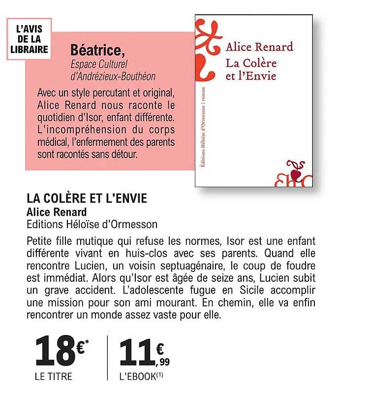 La Colère Et L'envie - Alice Renard