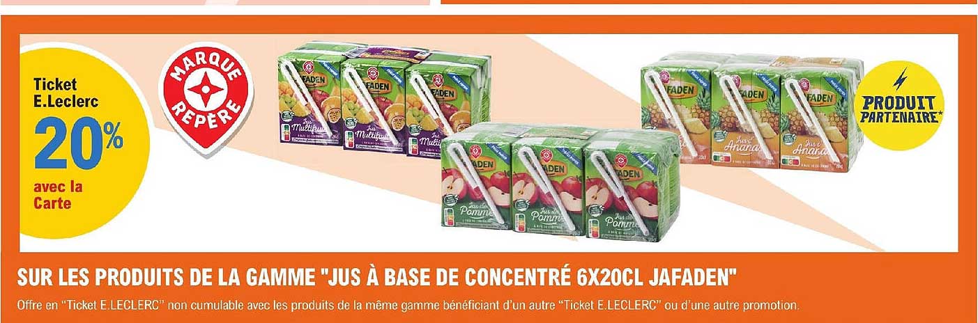 la gamme "jus à base de concentré 6 x 20cl jafaden"