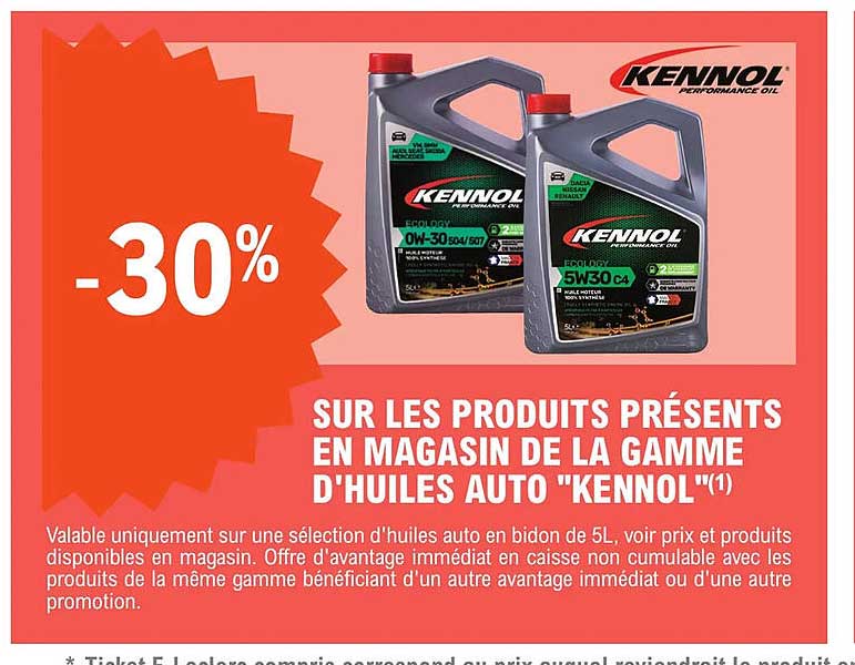 la gamme d'huiles auto "kennol"