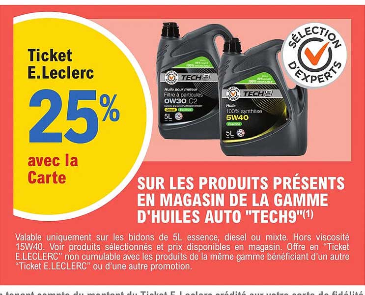 la gamme d'huiles auto "tech9"