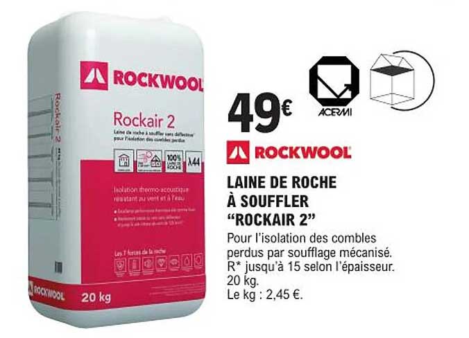 laine de roche à souffler "rockair 2" rockwool