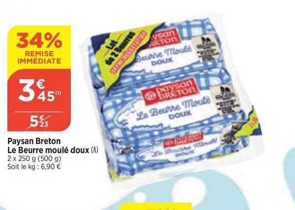 le beurre moulé doux paysan breton