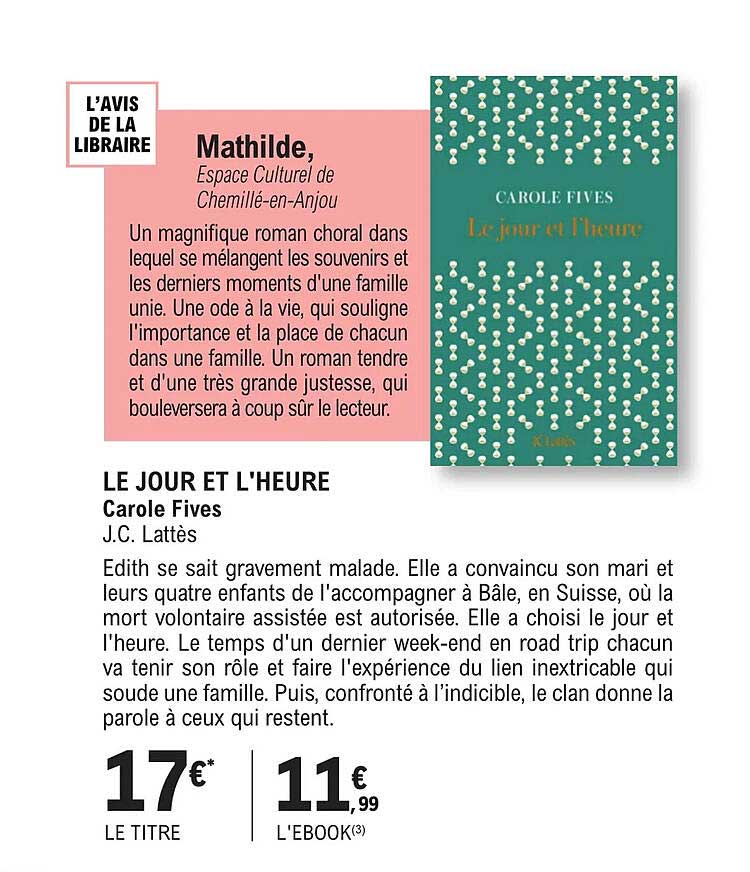le jour et l'heure - carole fives