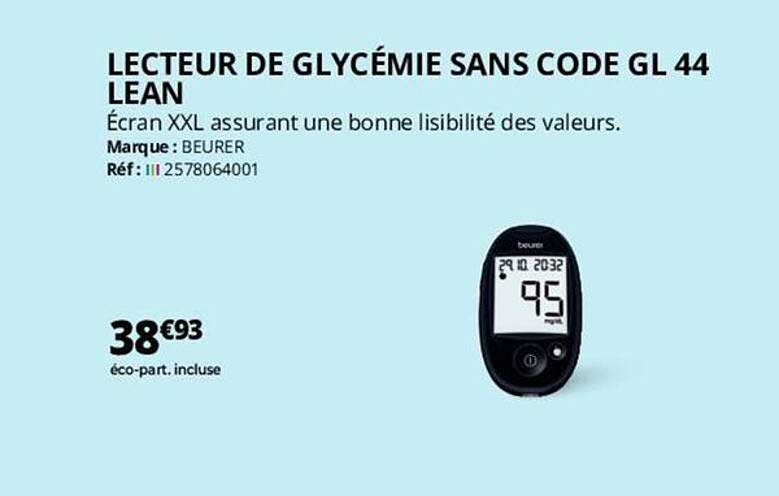lecteur de glycémie sans code gl 44 lean