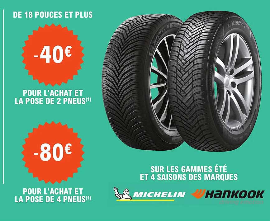 Les Gammes été Et 4 Saisons Des Marques Michelin, Hankook