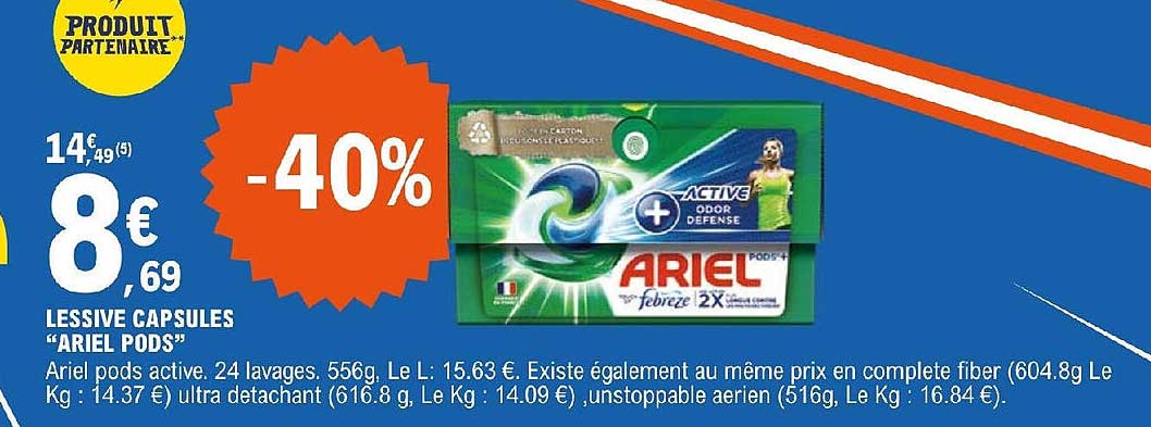 Lessive Capsules "ariel Pods"