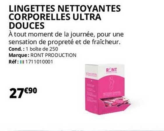 lingettes nettoyantes corporelles ultra douce ront production