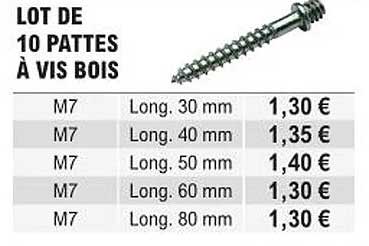 Lot De 10 Pattes à Vis Bois