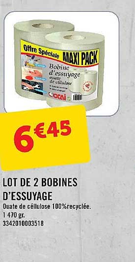 lot de 2 bobines d'essuyage