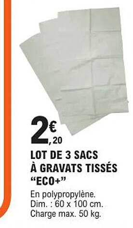 lot de 3 sacs à gravats tissés "éco+"