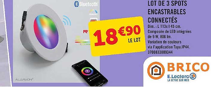 lot de 3 spots encastrables connectés