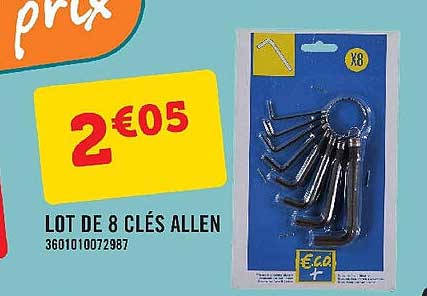 lot de 8 clés allen