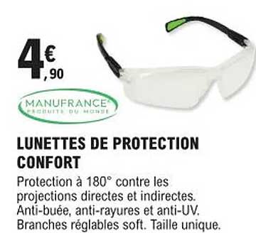 Lunettes De Protection Confort Manufrance