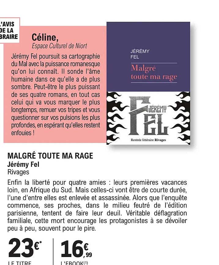 malgré toute ma rage - jérémy fel