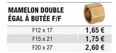 mamelon double égal à butée f/f