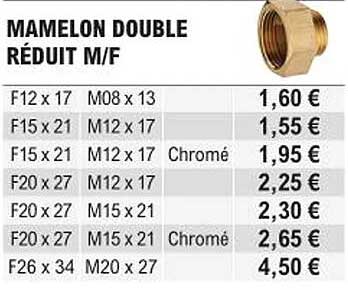 mamelon double réduit m/f