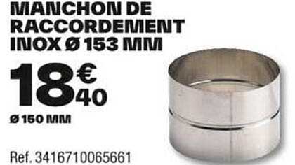 manchon de raccordement inox ø 153 mm