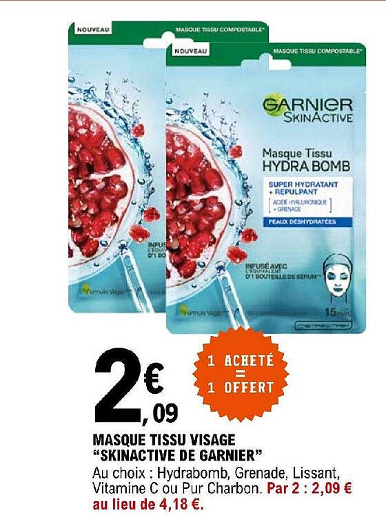Masque Tissu Visage "skinactive De Garnier"