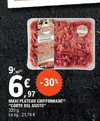 maxi plateau chiffonnade "corte del gusto"