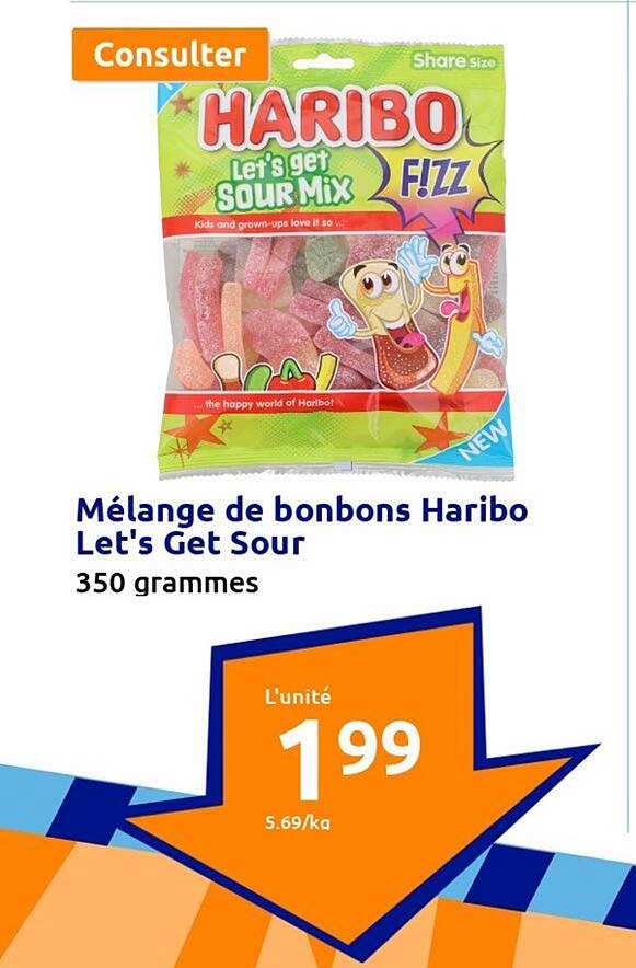 mélange de bonbons haribo let's get sour