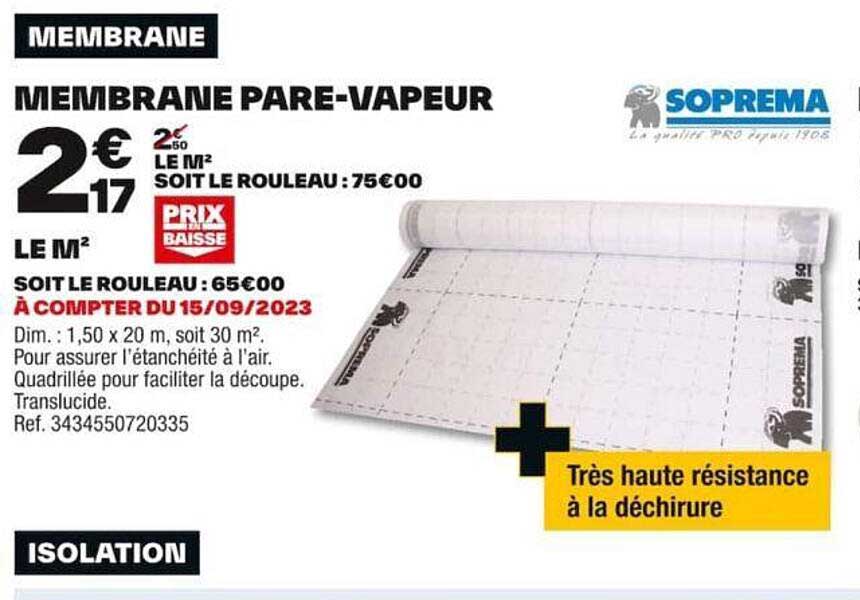 membrane pare-vapeur soprema