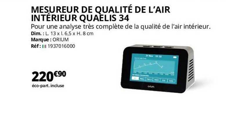 mesureur de qualité de l'air intérieur quaelis 34