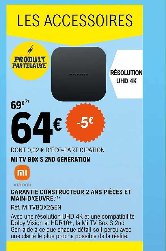 mi tv box s 2nd génération xiaomi