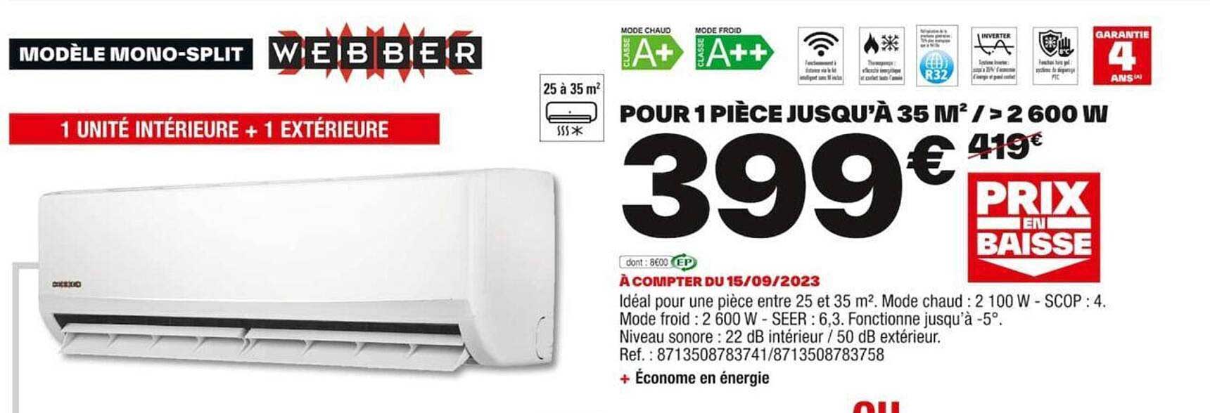 modèle mono-split webber