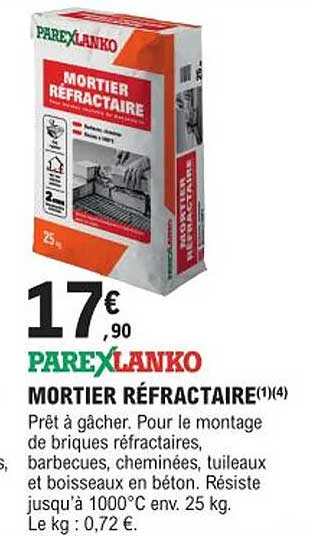 mortier réfractaire parexlanko