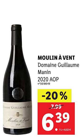moulin à vent domaine guillaume manin 2020 aop