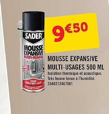 mousse expansive multi-usages 500ml sader
