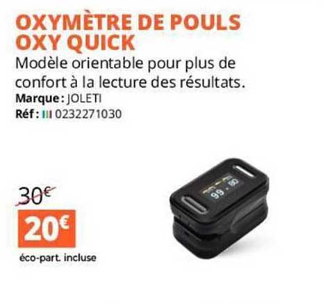oxymètre de pouls oxy quick joleti