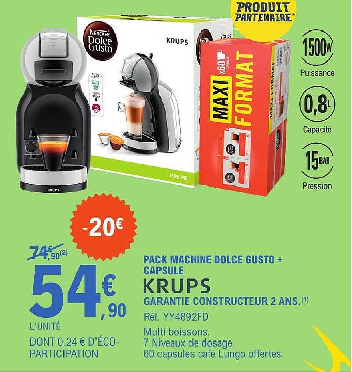 Pack Machine Dolce Gusto + Capsule Krups