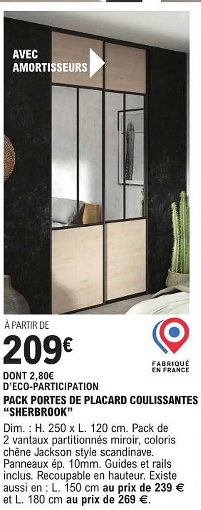 Pack Portes De Placard Coulissantes "sherbrook"