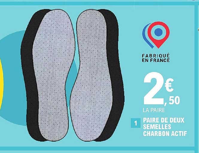 paire de deux semelles charbon actif