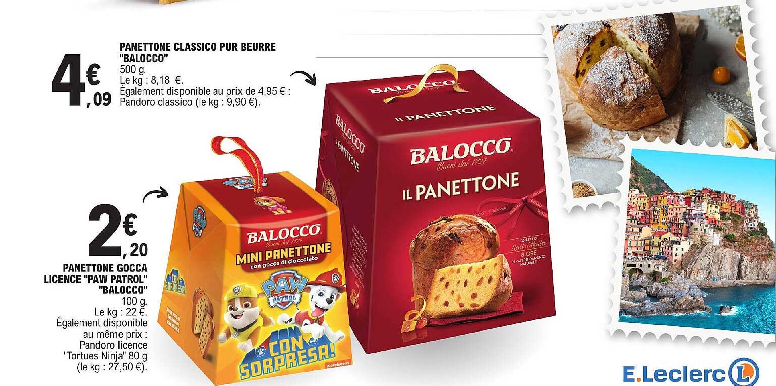 panettone classico pur beurre "balocco", panettone gocca licence "paw patrol" "balocco"