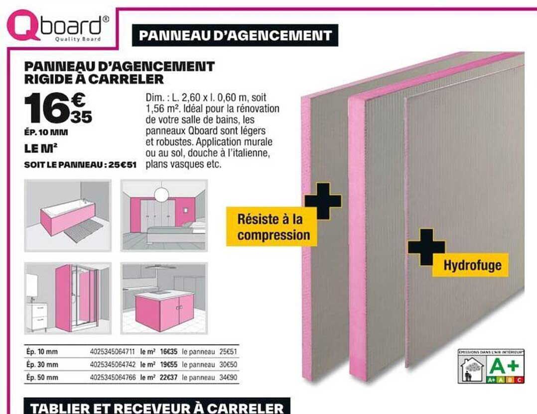 panneau d'agencement rigide à carreler