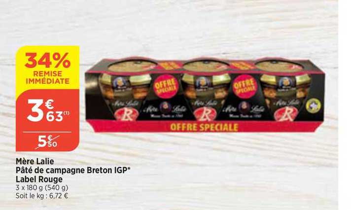 pâté de campagne breton igp label rouge mère lalie