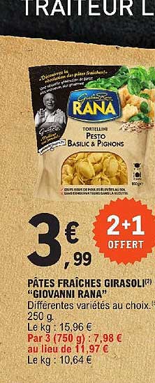 Pâtes Fraîches Girasoli "biovanni Rana"